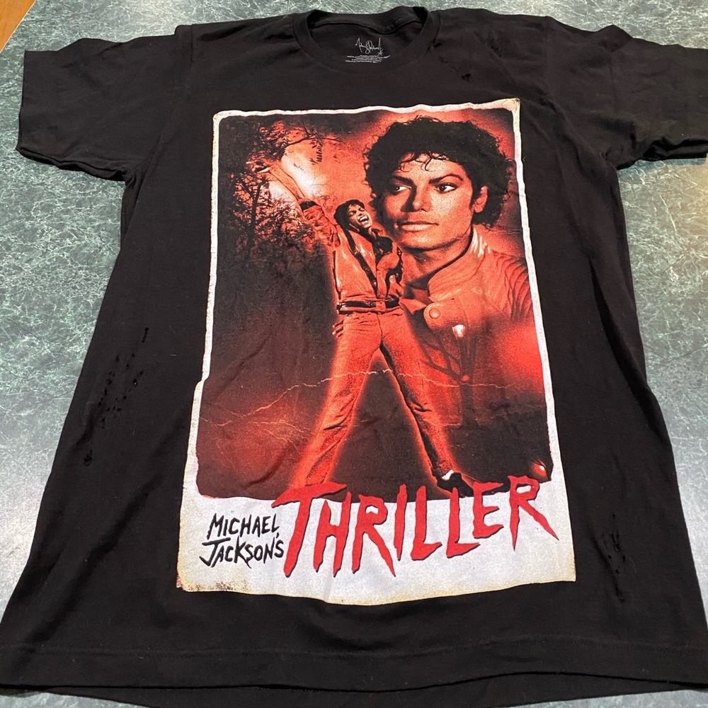 MICHAEL JACKSON Retro THRILLER Distressed Tee Sz M